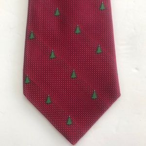 Silk Red Blue Green Holiday Christmas Tree Tie Made in USA